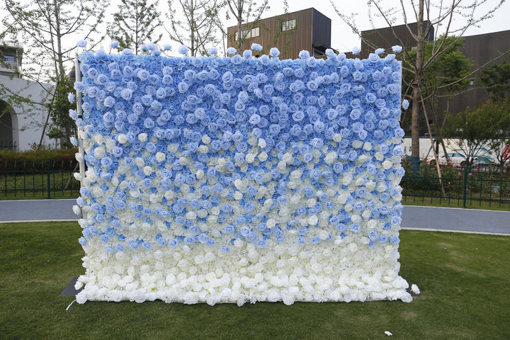 5D Blue Rose, Artificial Flower Wall, Wedding Party Backdrop