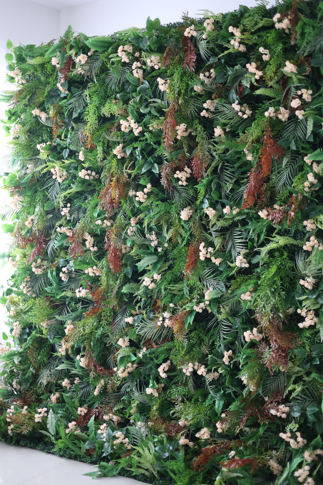 Green Silk Fern Mixed Flower Wall, Artificial Flower Wall, Wedding Party Backdrop