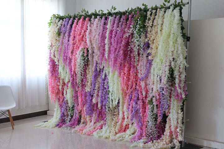 Mixed-Color Orchids, Artificial Flower Wall, Wedding Party Backdrop