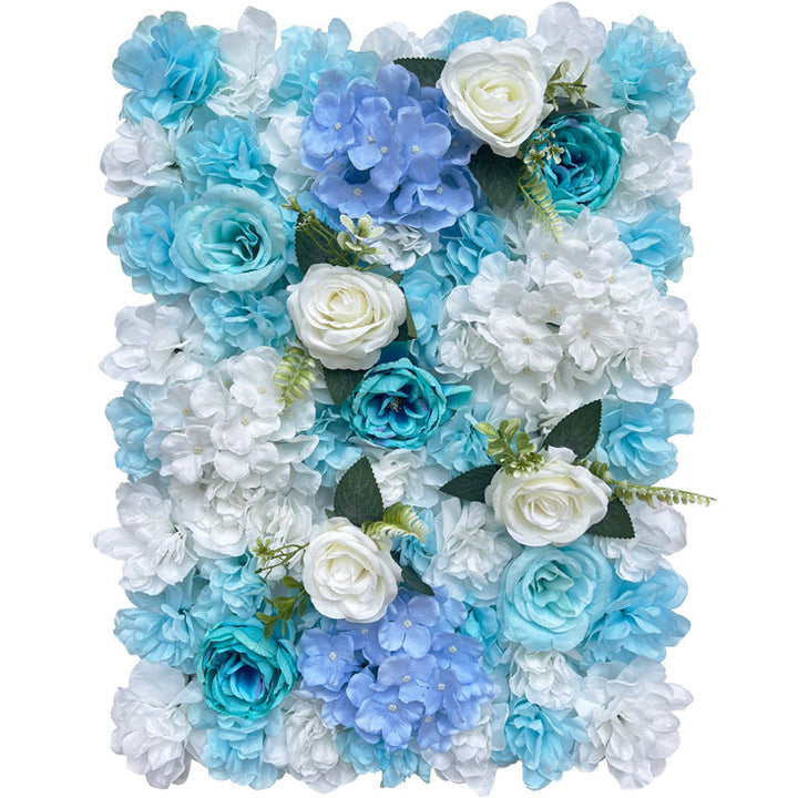 Light Blue Peony And Rose, Artificial Flower Wall Backdrop