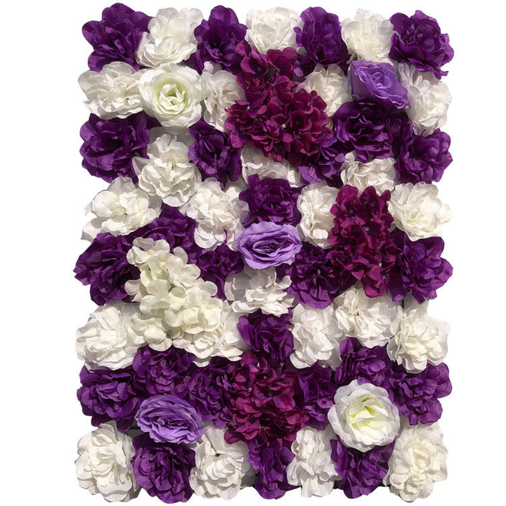 Dark Purple And White Rose, Artificial Flower Wall Backdrop