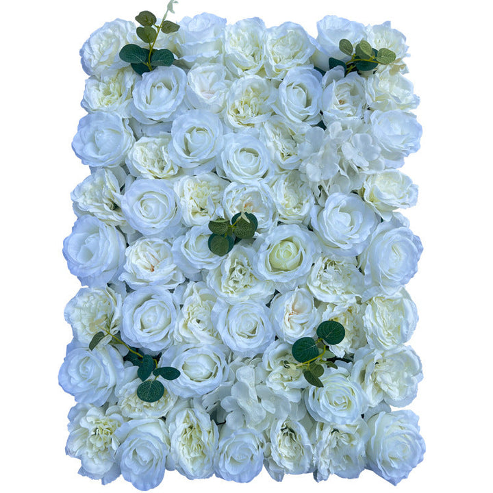Milky White Peony And White Rose, Artificial Flower Wall Backdrop