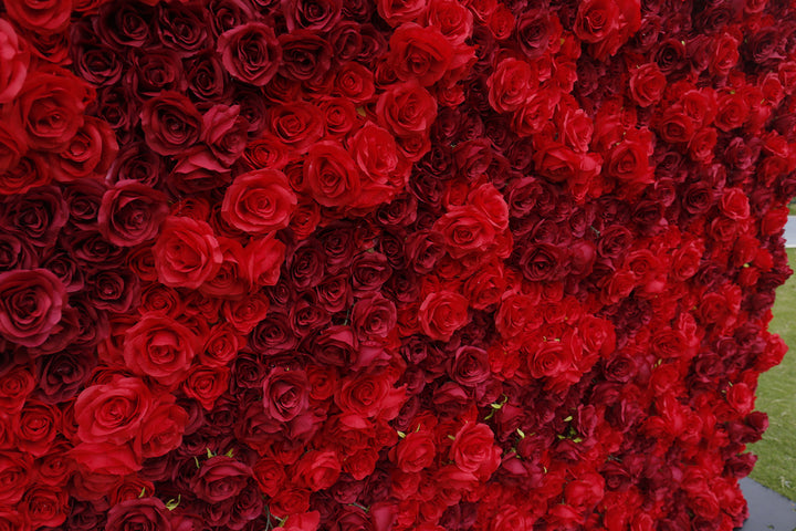 Red Rose Dark Red Rose, Artificial Flower Wall Backdrop