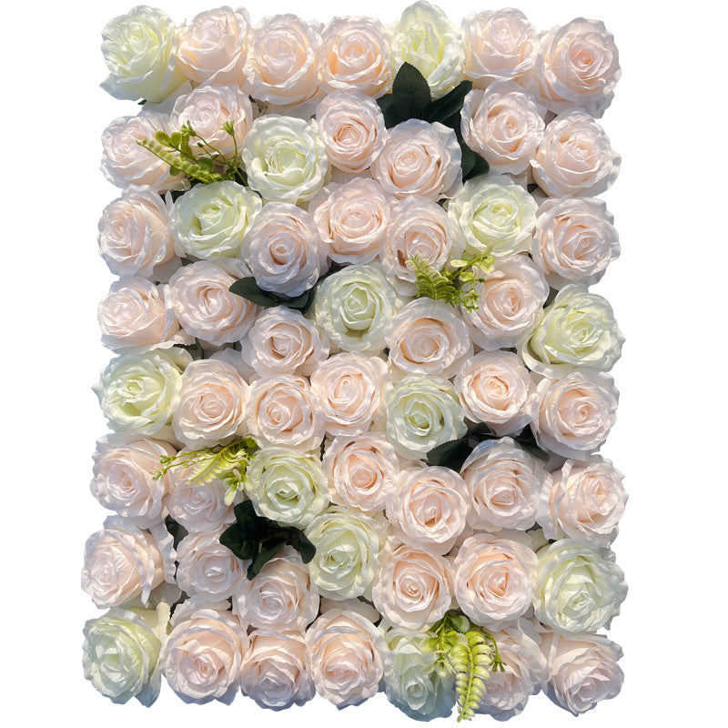 Milky White And Champagne Rose, Artificial Flower Wall Backdrop