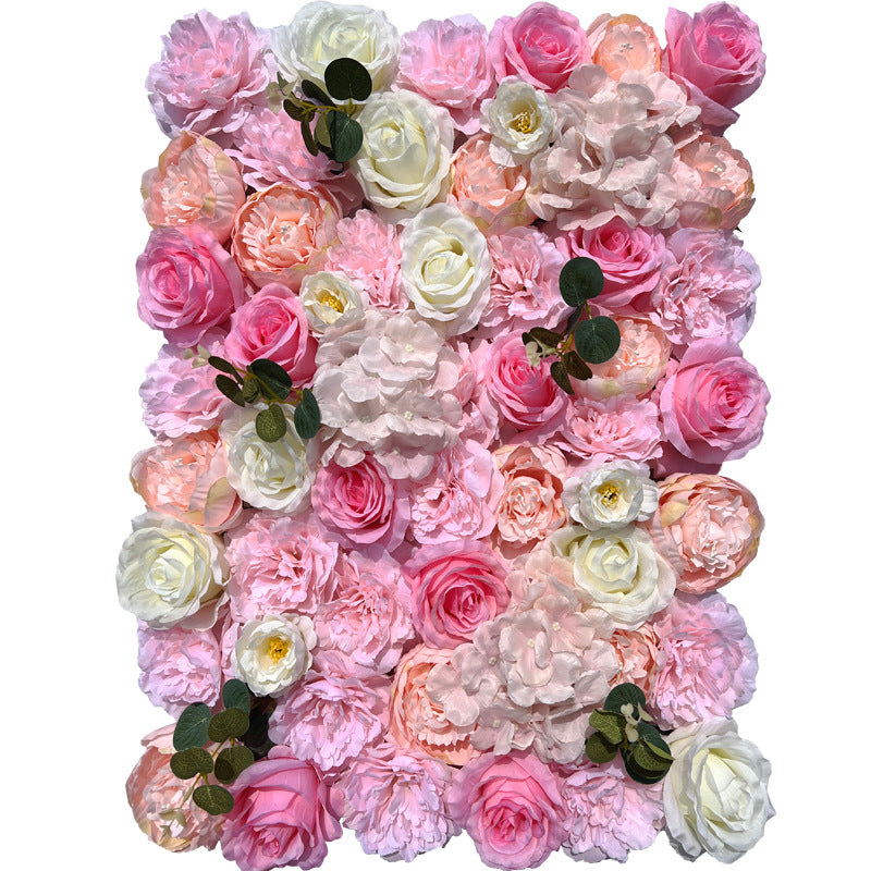 Champagne And Pink And White Rose, Artificial Flower Wall Backdrop