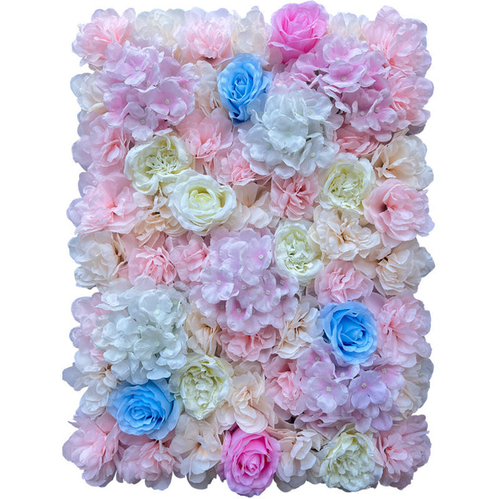 Blue And Pink Rose, Artificial Flower Wall Backdrop