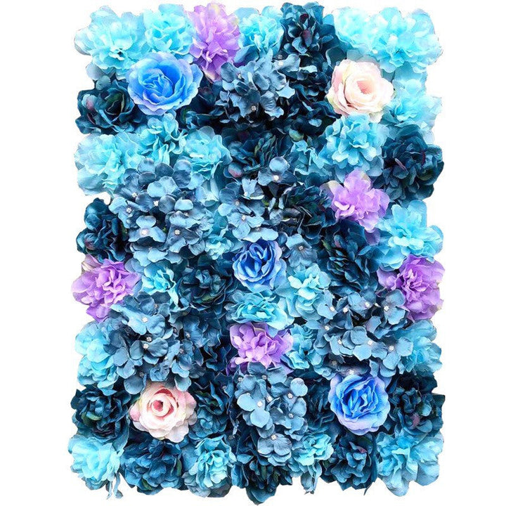 Light Blue And Light Blue And Purple Rose, Artificial Flower Wall Backdrop