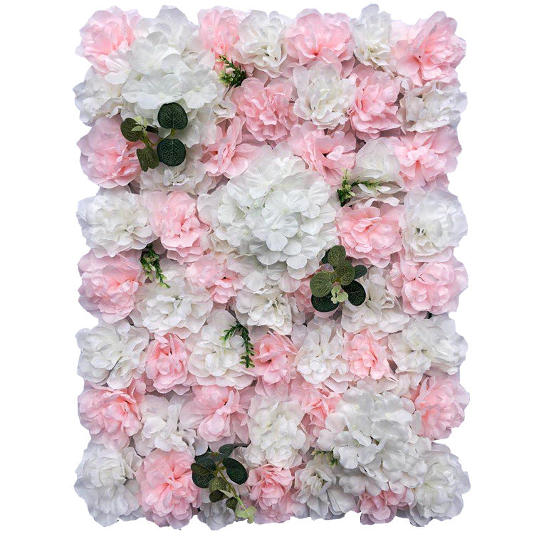 White And Pink Dahlias And Eucalyptus Leaves, Artificial Flower Wall Backdrop
