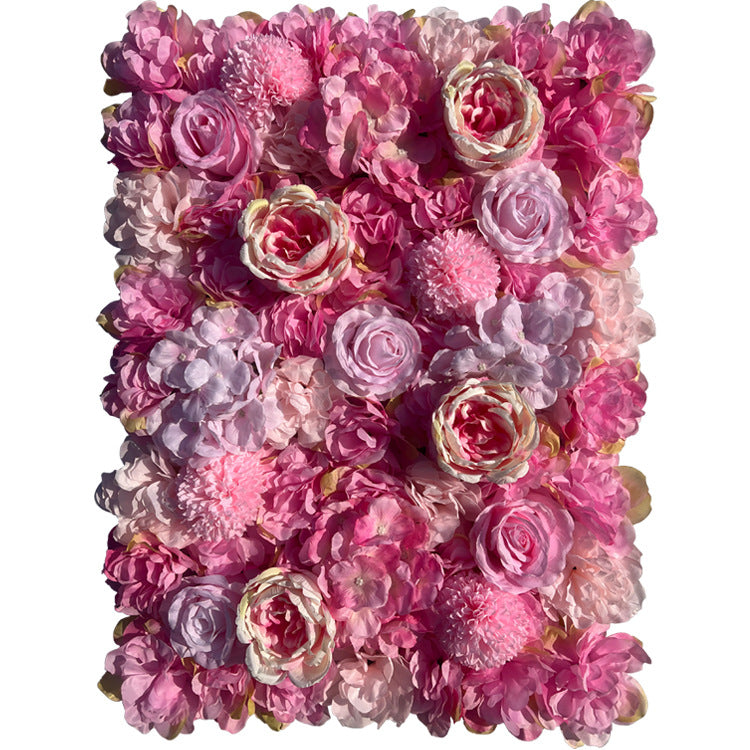 Dark Pink Hydrangeas And Rose, Artificial Flower Wall Backdrop