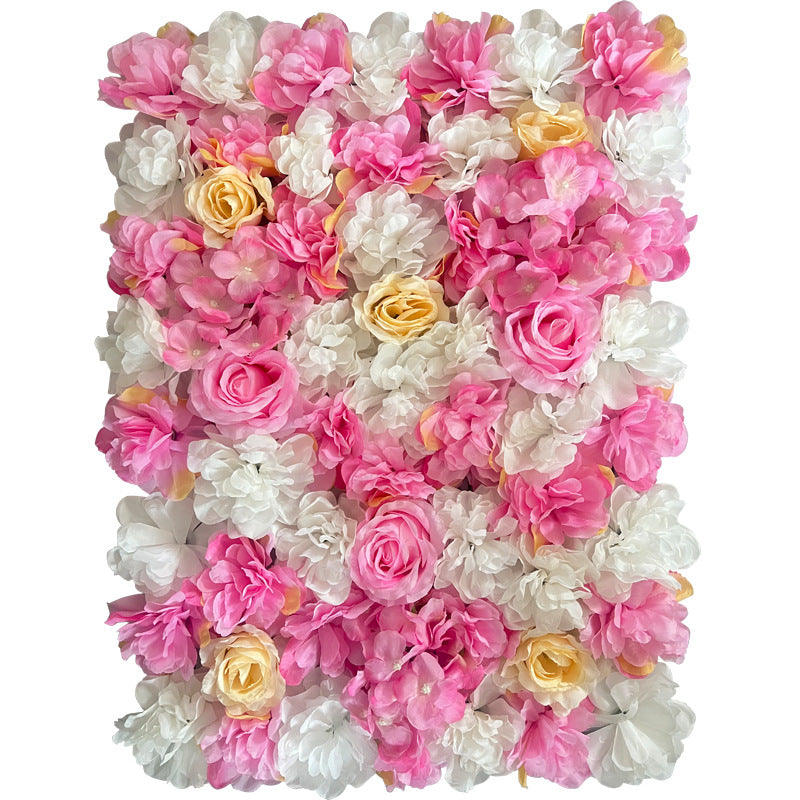 Pink And White And Yellow Rose, Artificial Flower Wall Backdrop