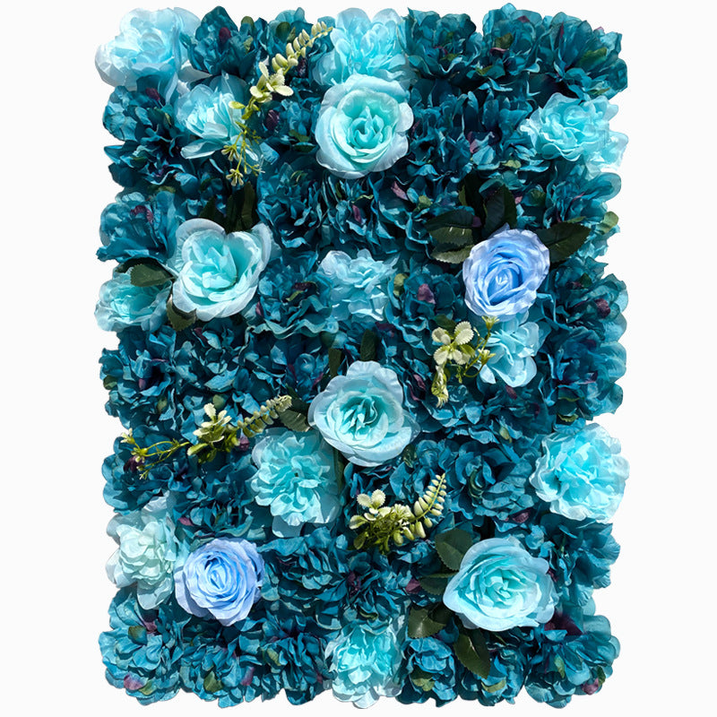 Dark Blue And Turquoise Rose, Artificial Flower Wall Backdrop