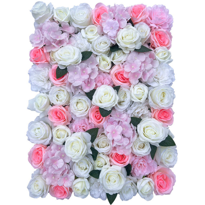 White And Pink Rose, Artificial Flower Wall Backdrop