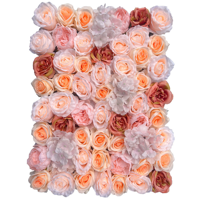 Light Brown And Orange Rose, Artificial Flower Wall Backdrop
