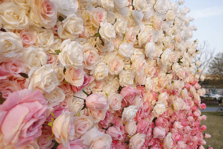 3D Luxury Gradient, Artificial Flower Wall, Wedding Party Backdrop