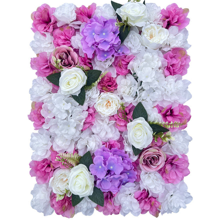 Purple Peony And White Rose, Artificial Flower Wall Backdrop