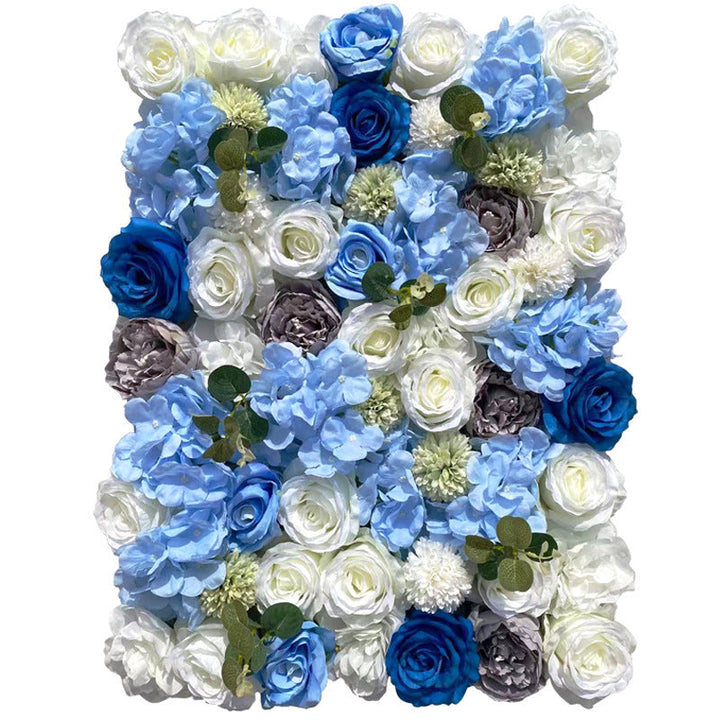 Blue And White Rose, Artificial Flower Wall Backdrop