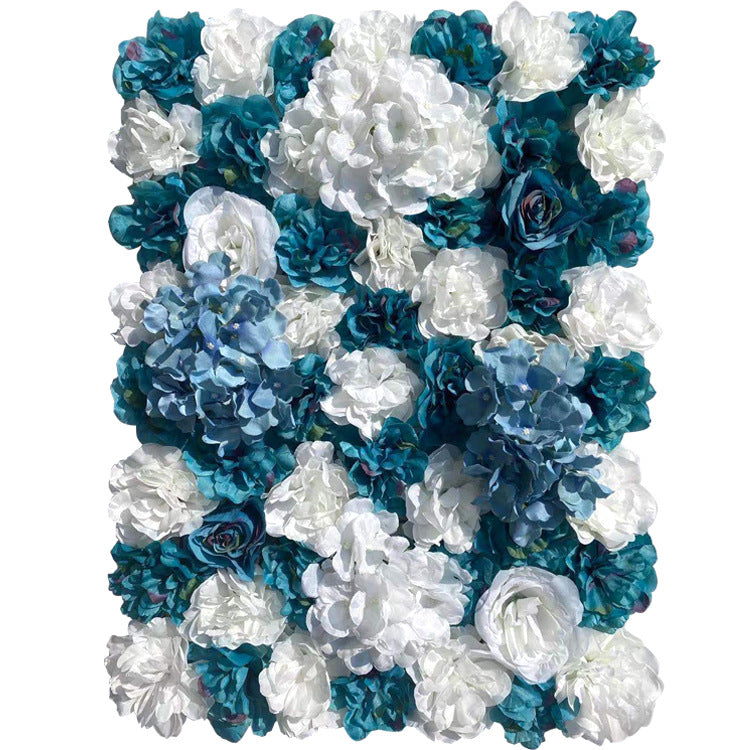 Dark Blue And White Rose, Artificial Flower Wall Backdrop