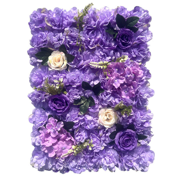 Purple Violet And Purple Rose, Artificial Flower Wall Backdrop