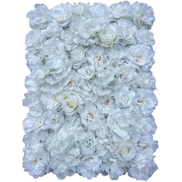White Carnation And White Rose, Artificial Flower Wall Backdrop