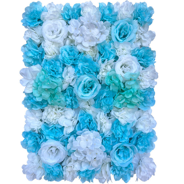 Blue White Rose, Artificial Flower Wall Backdrop