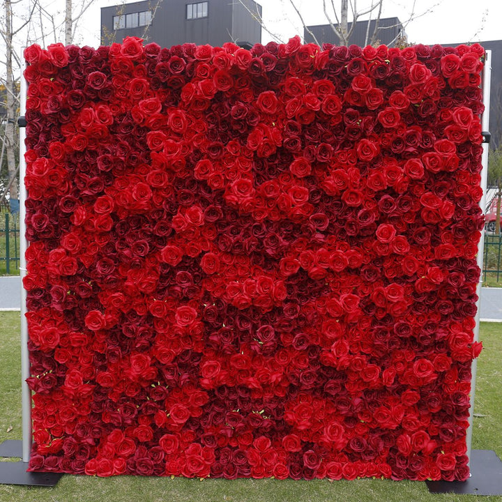 Red Rose Dark Red Rose, Artificial Flower Wall Backdrop