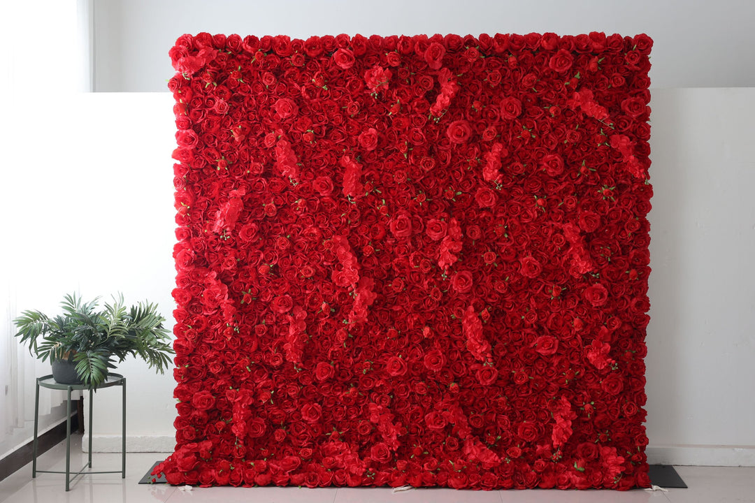 Red Roses, Artificial Flower Wall, Wedding Party Backdrop