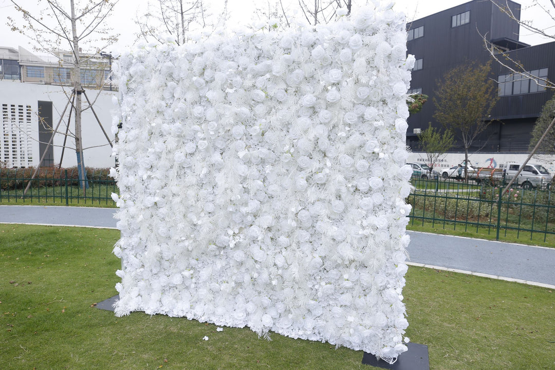 White Flower, Artificial Flower Wall, Wedding Party Backdrop