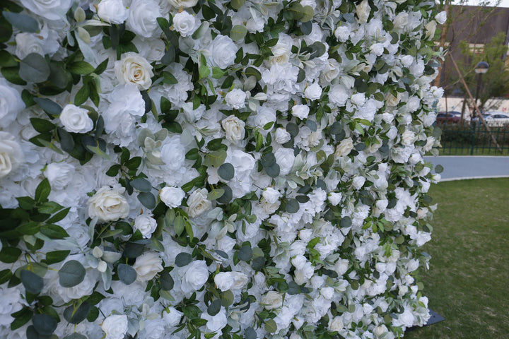 White Rose, Artificial Flower Wall, Wedding Party Backdrop
