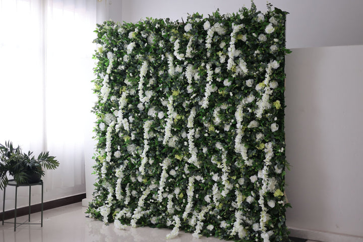 White Goldfish Grass And Green Leaves, Artificial Flower Wall, Wedding Party Backdrop
