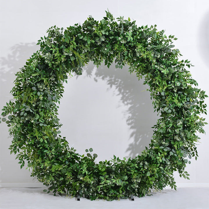 Mixed Green Leaves Double-Sided Floral Arch, Wedding Arch Backdrop, Including Frame