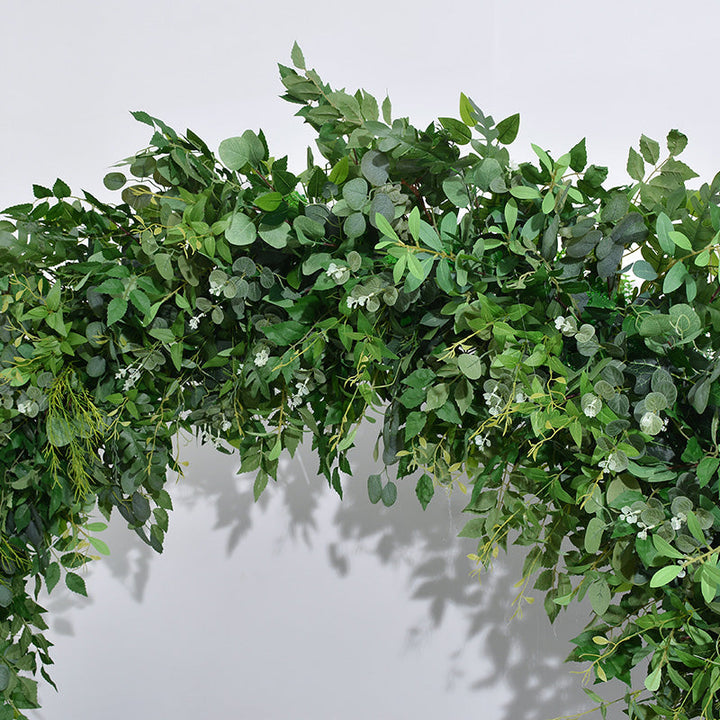 Mixed Green Leaves Round, Floral Arch, Wedding Arch Backdrop, Including Frame