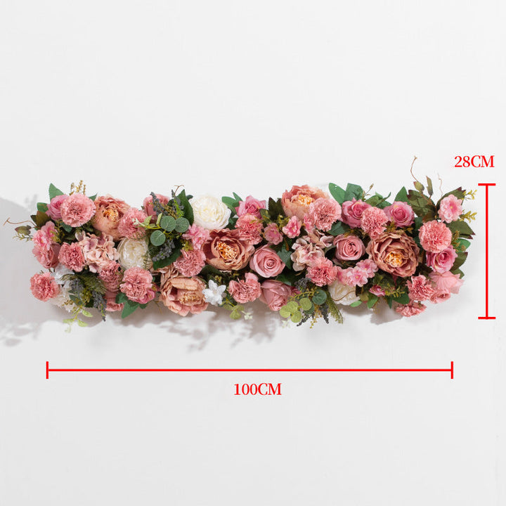 3D Mixed Flowers With Green Leaves Flower Runner