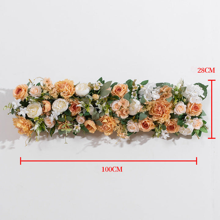 3D Mixed Flowers With Green Leaves Flower Runner