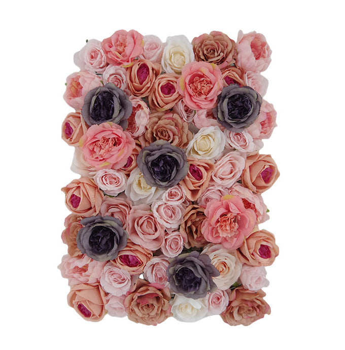3D Black And Orange And Pink Rose, Artificial Flower Wall Backdrop