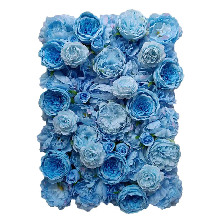 3D Blue Roses And Peonies, Artificial Flower Wall Backdrop