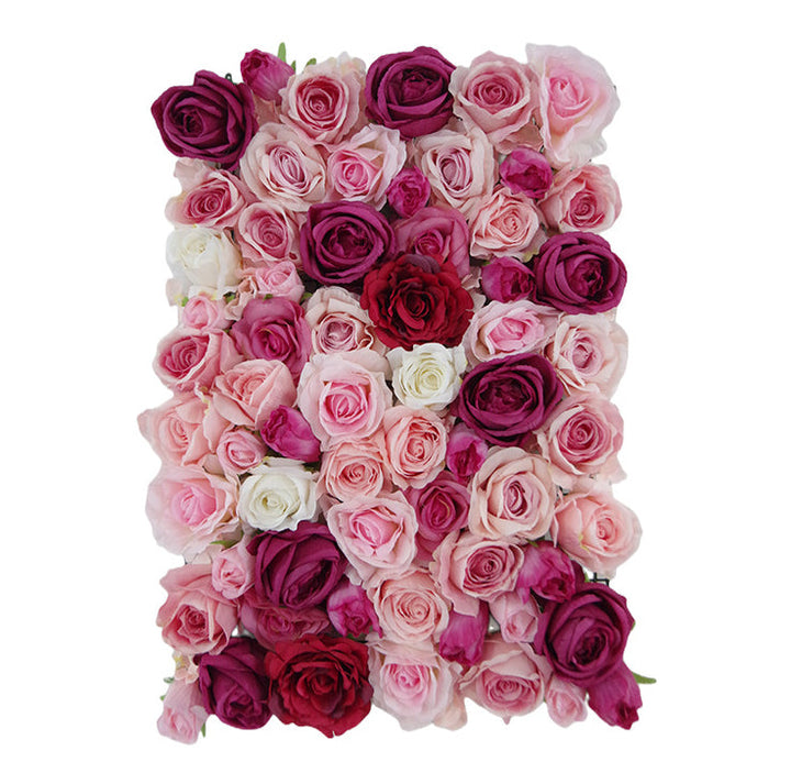 3D Rose-Red And Pink And White Roses, Artificial Flower Wall Backdrop