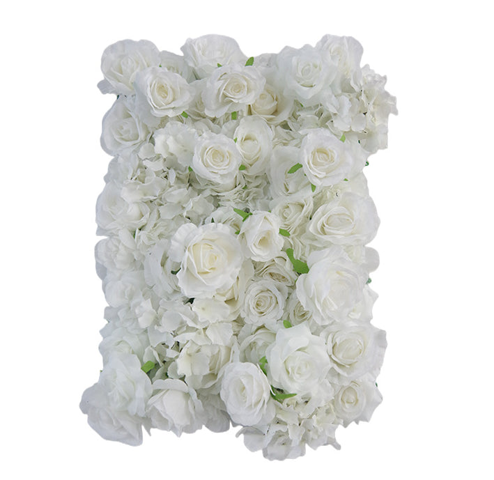 3D White Roses And Hydrangeas, Artificial Flower Wall Backdrop
