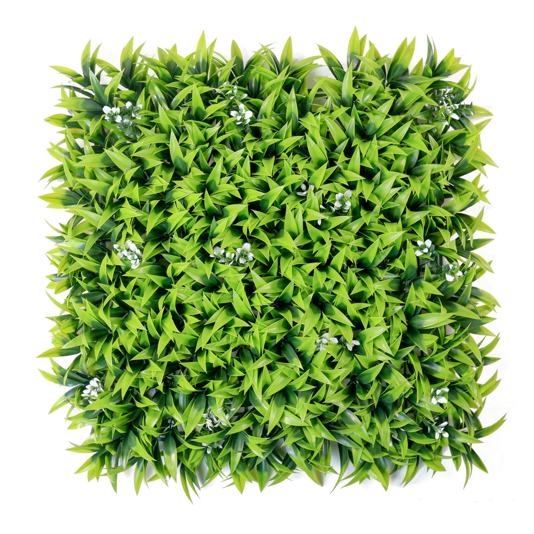 Agave Tip Leaves With White Flowers Artificial Green Wall Panels, Faux Plant Wall