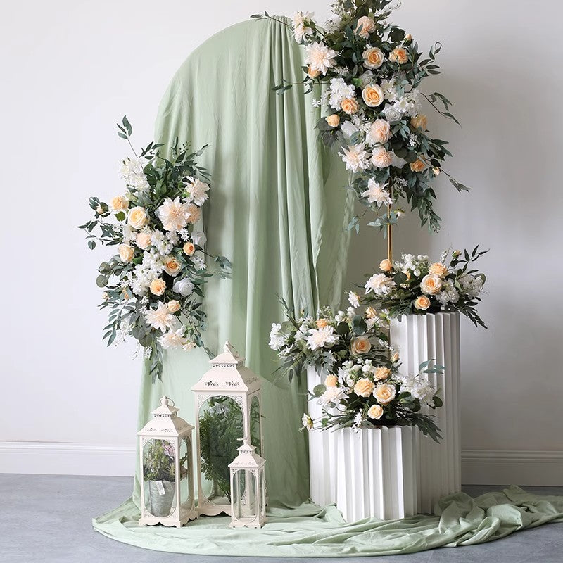 Beige & Green Wedding Flowers, Beige Artificial Flowers, Diy Wedding Flowers