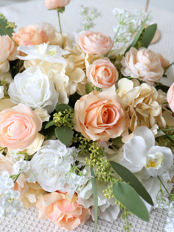 Beige Wedding Table Arrangement, Beige Artificial Flowers, Diy Wedding Flowers