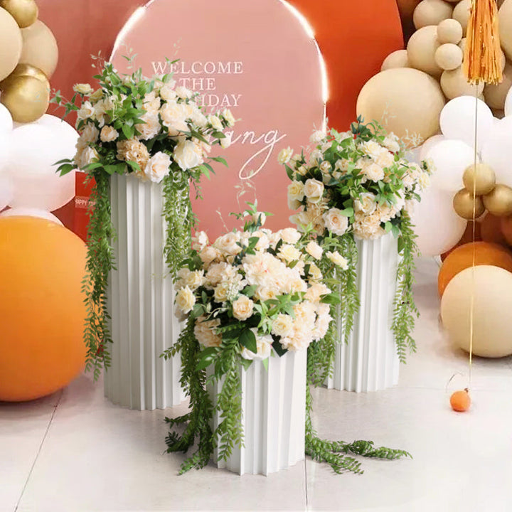 Beige Flowers, Green Vines, Flowers Ball, Beige Artificial Flowers, Diy Wedding Flowers