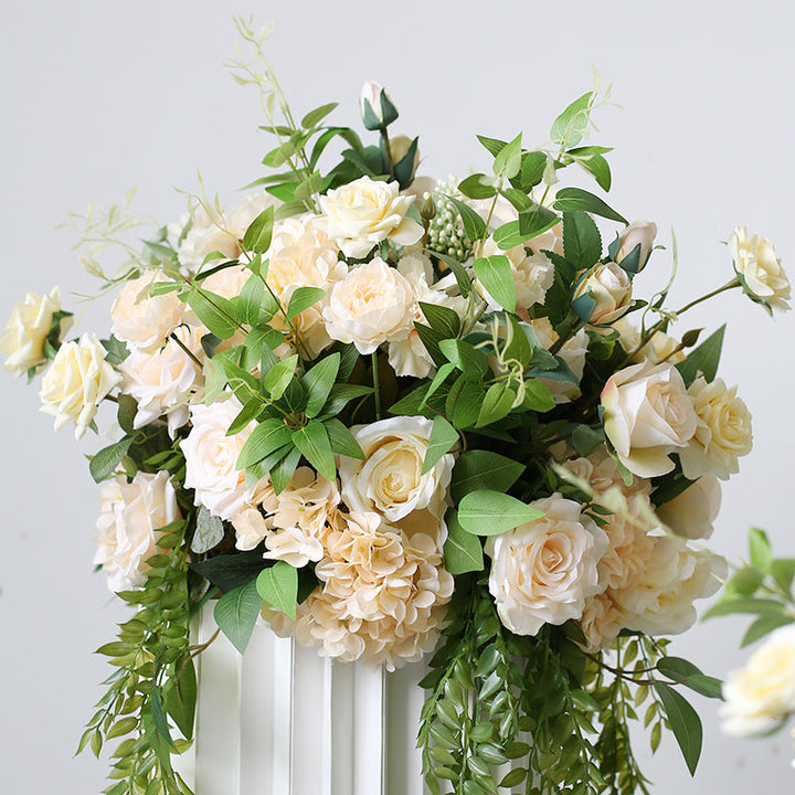 Beige Flowers, Green Vines, Flowers Ball, Beige Artificial Flowers, Diy Wedding Flowers