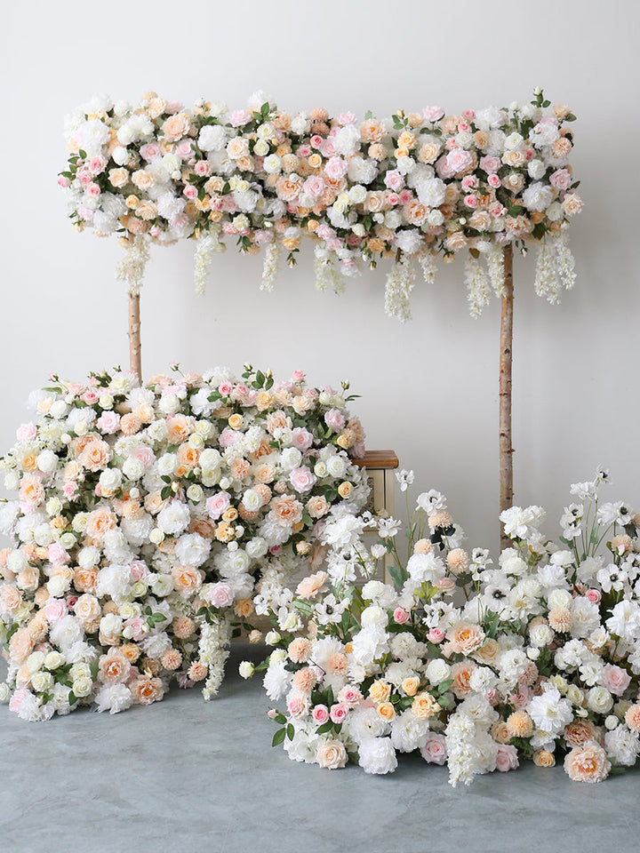 Beige & White Wedding Arrangements, Beige Artificial Flowers, Diy Wedding Flowers