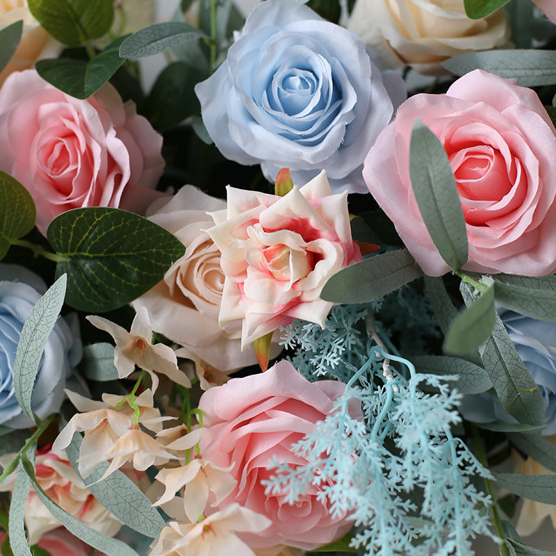 Faux Flowers Wall Decoration, Blue Artificial Flowers, Diy Wedding Flowers