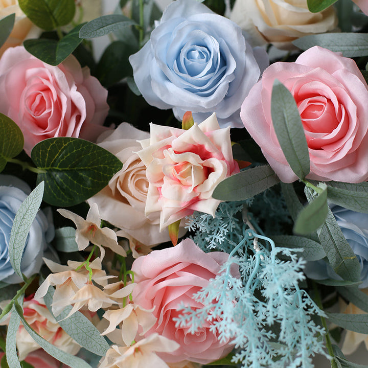 Faux Flowers Wall Decoration, Blue Artificial Flowers, Diy Wedding Flowers