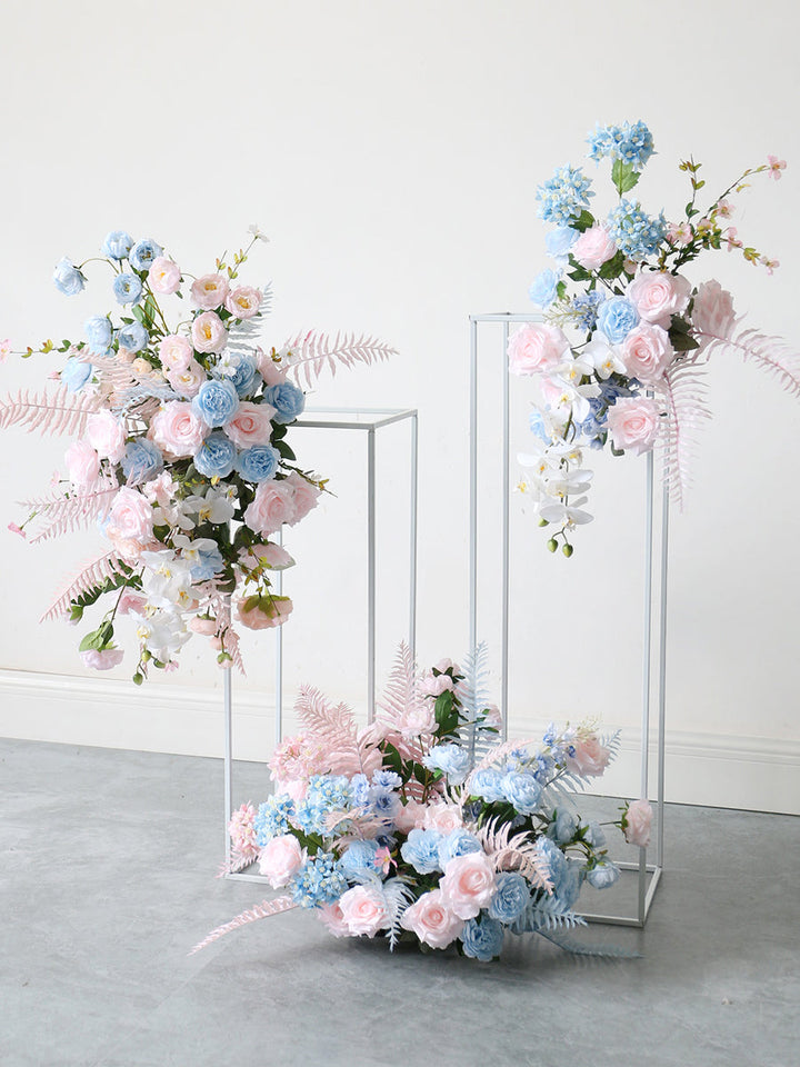 Pink & Blue Wedding Flowers, Blue Artificial Flowers, Diy Wedding Flowers