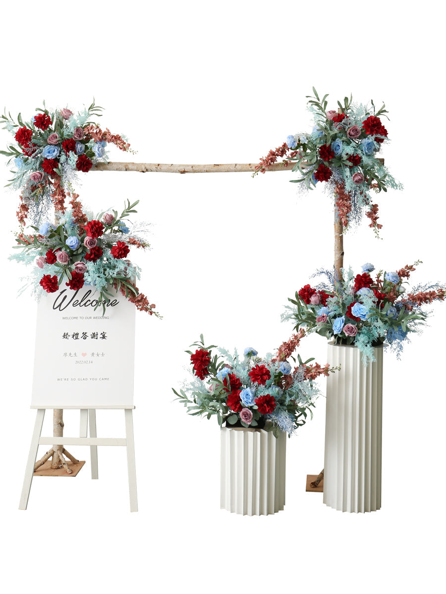 Blue & Red Wedding Style, Blue Artificial Flowers, Diy Wedding Flowers