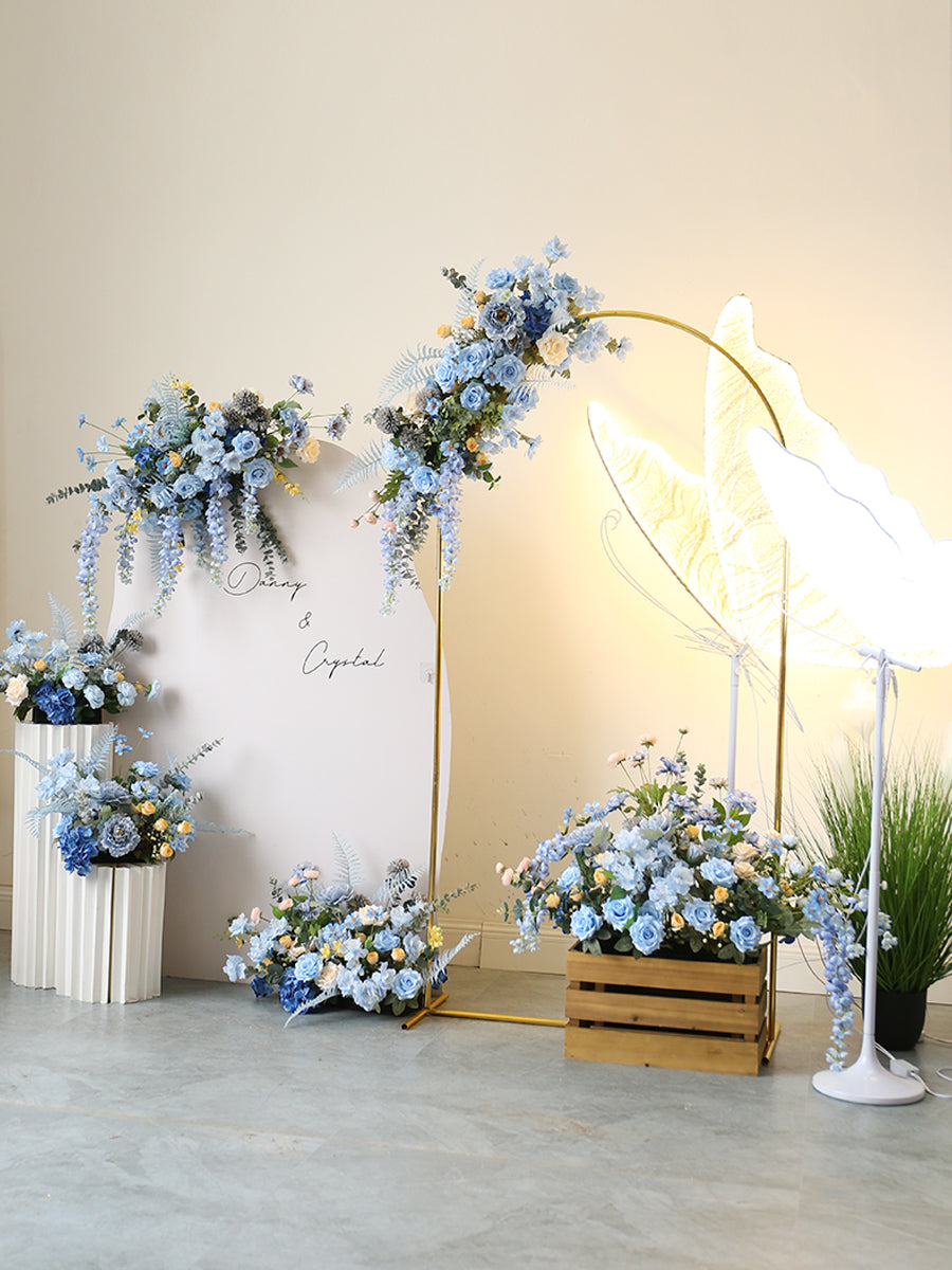 Blue Wedding Style, Blue Artificial Flowers, Diy Wedding Flowers, Party Faux Flowers