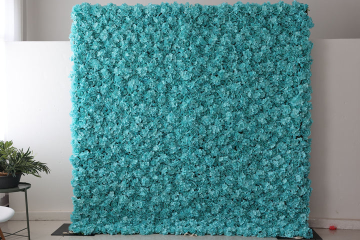 Cyan Hydrangeas And Roses, Artificial Flower Wall, Wedding Party Backdrop
