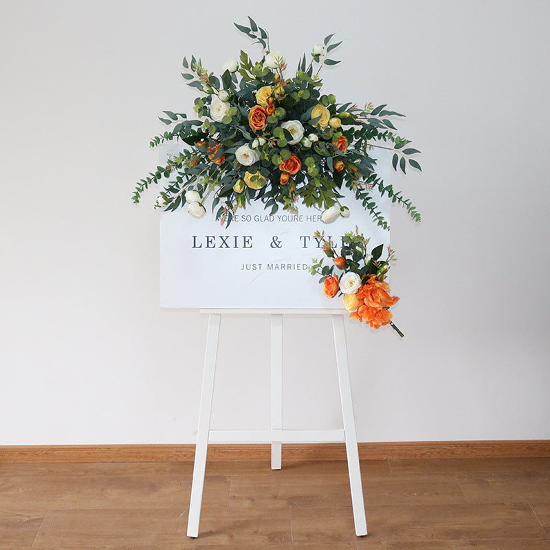 Floral Arrangement For Signage, Wedding Welcome Signage, Shop Open Signage, Direction Signs